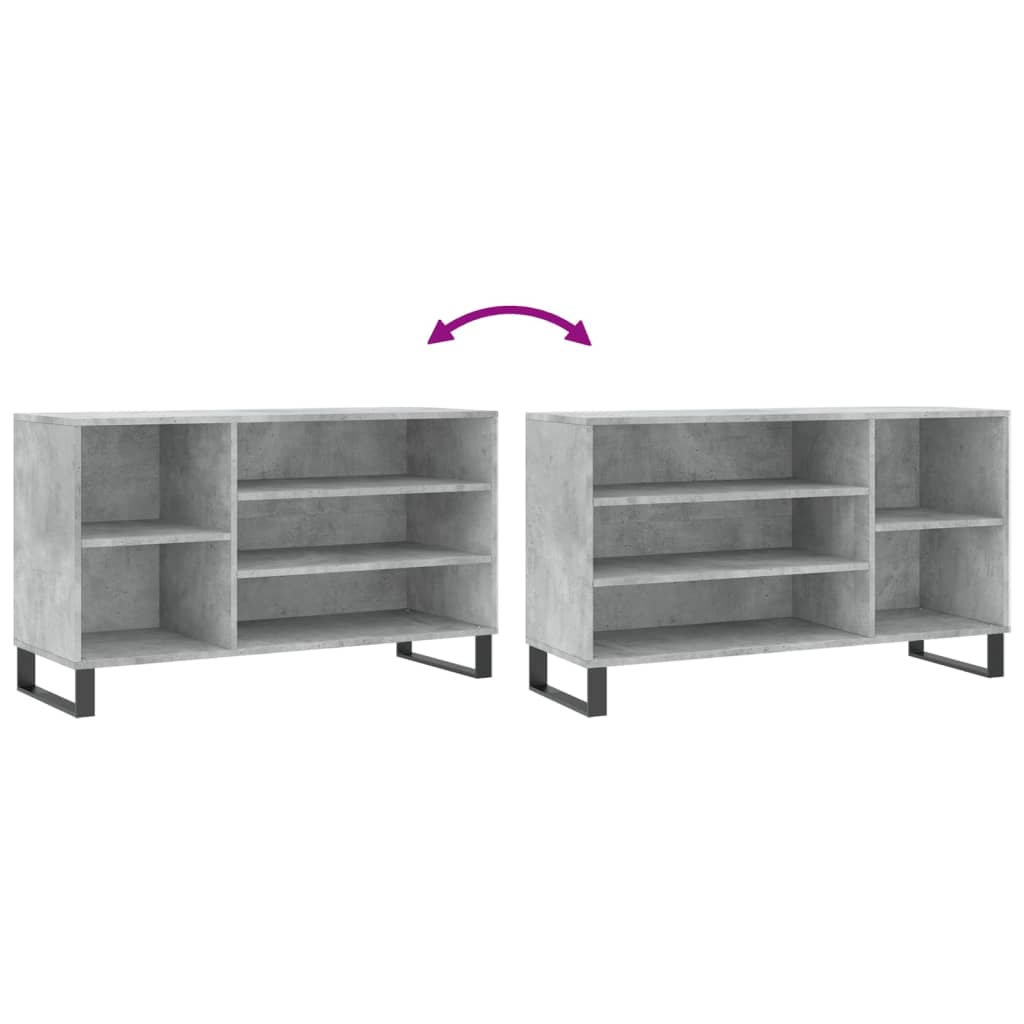 Scarpiera Grigio Cemento 102x36x60 cm in Legno Multistrato - homemem39