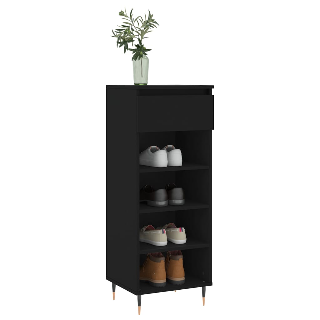 Scarpiera Nera 40x36x105 cm in Legno Multistrato - homemem39