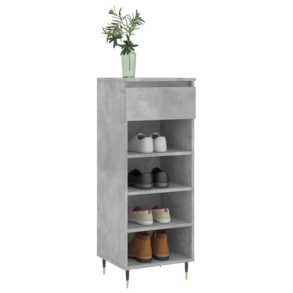 Scarpiera Grigio Cemento 40x36x105 cm in Legno Multistrato - homemem39