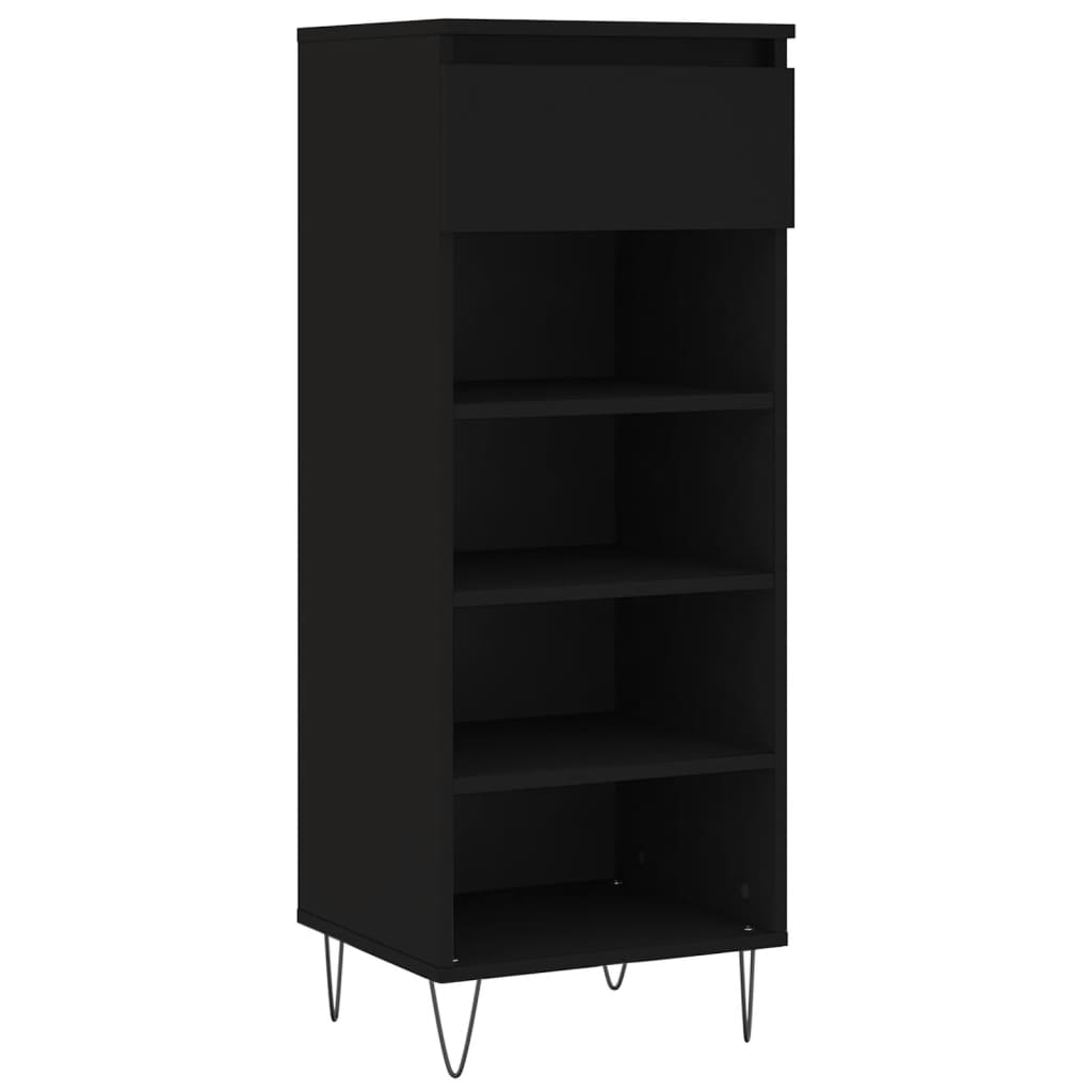 Scarpiera Nera 40x36x105 cm in Legno Multistrato - homemem39