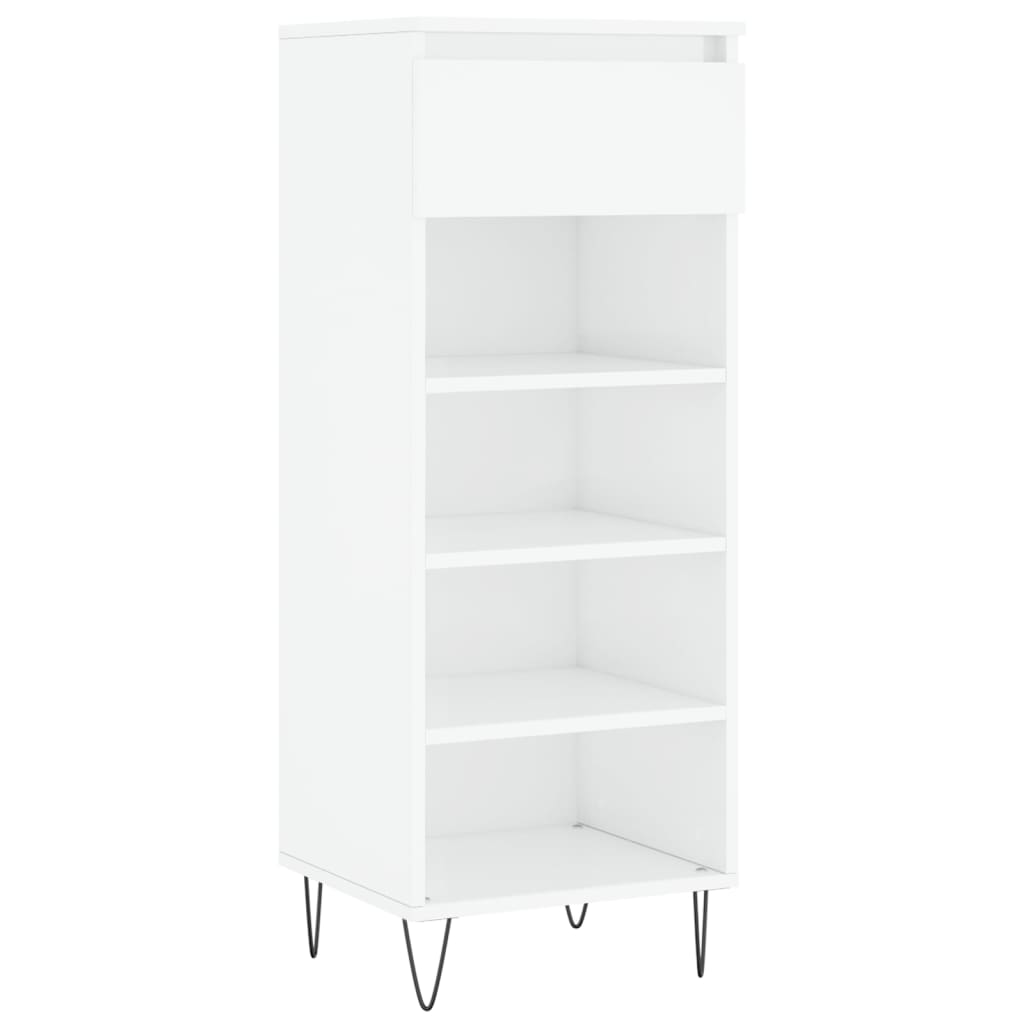 Scarpiera Bianco Lucido 40x36x105 cm in Legno Multistrato - homemem39