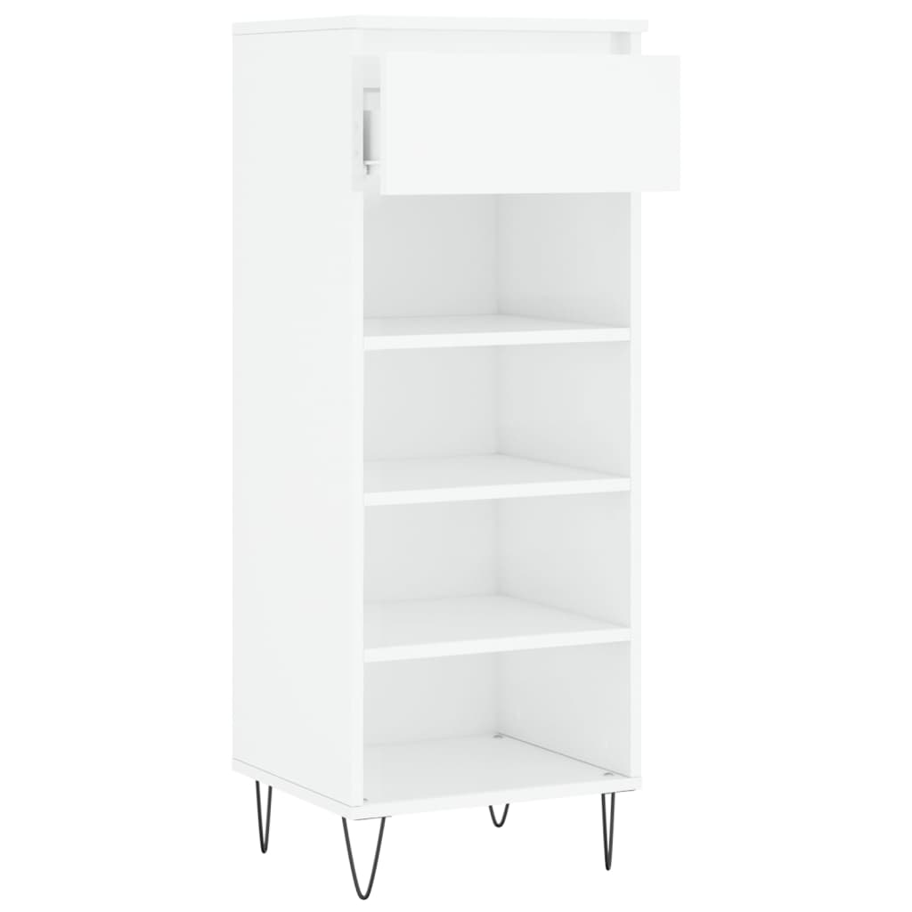 Scarpiera Bianco Lucido 40x36x105 cm in Legno Multistrato - homemem39