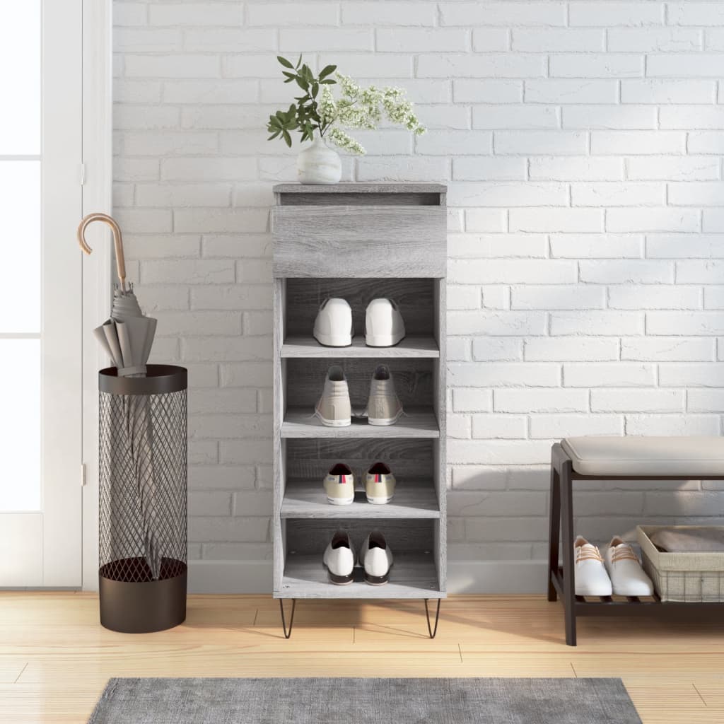 Scarpiera Grigio Sonoma 40x36x105 cm in Legno Multistrato - homemem39