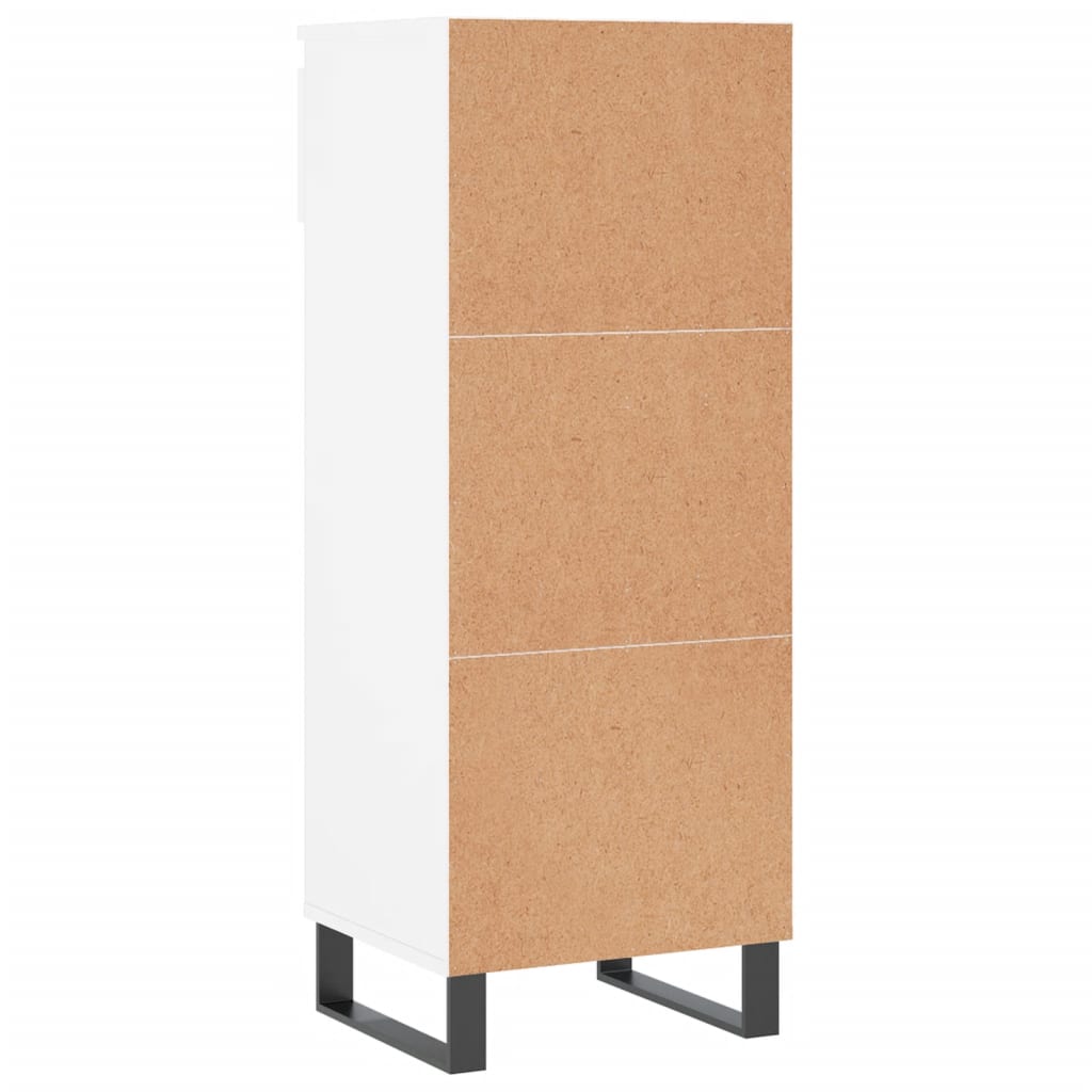 Scarpiera Bianco Lucido 40x36x105 cm in Legno Multistrato - homemem39