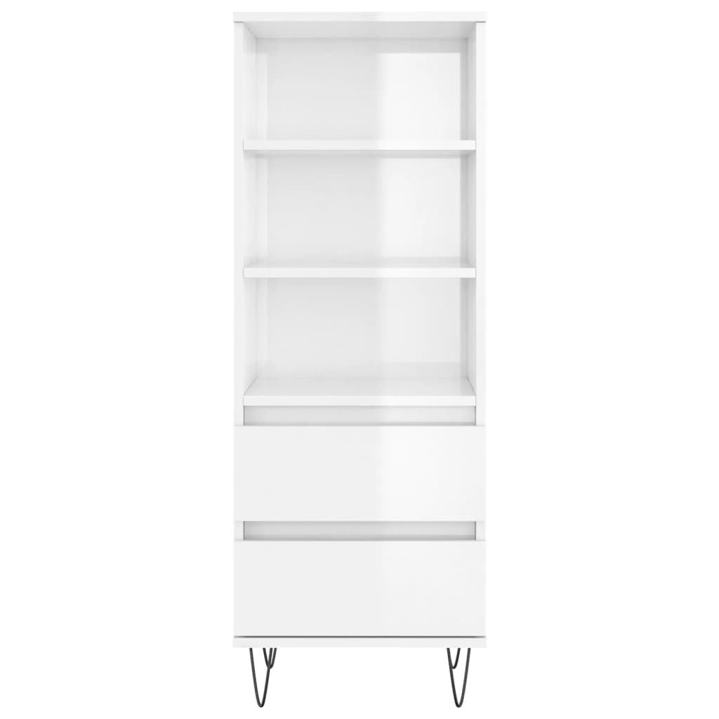 Credenza Bianco Lucido 40x36x110 cm in Legno Multistrato - homemem39