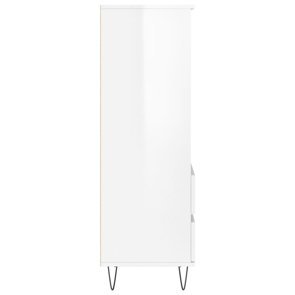 Credenza Bianco Lucido 40x36x110 cm in Legno Multistrato - homemem39