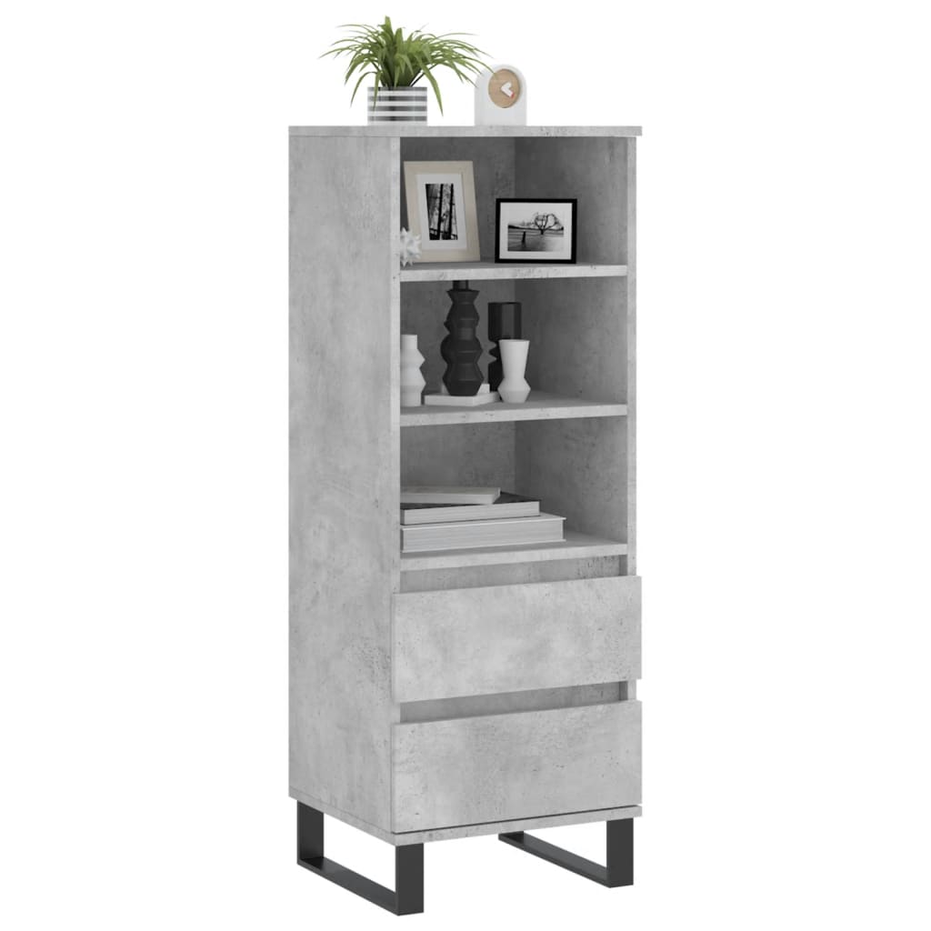 Credenza Grigio Cemento 40x36x110 cm in Legno Multistrato - homemem39