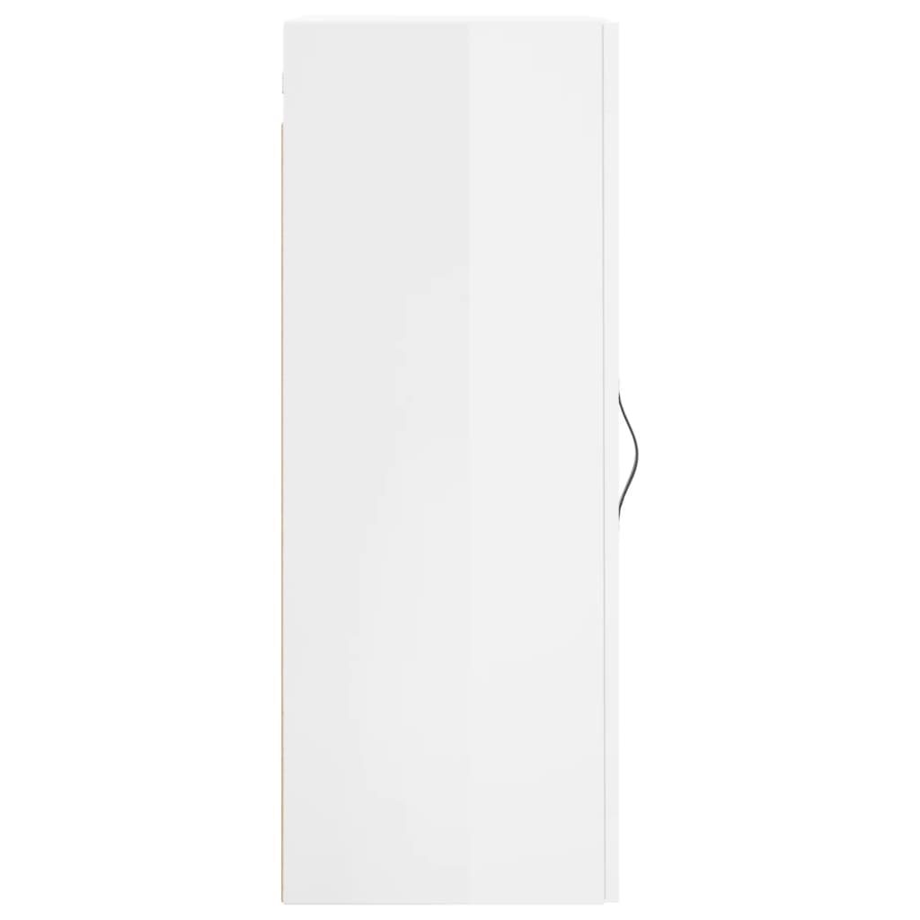 Mobile a Parete Bianco Lucido 34,5x34x90 cm - homemem39