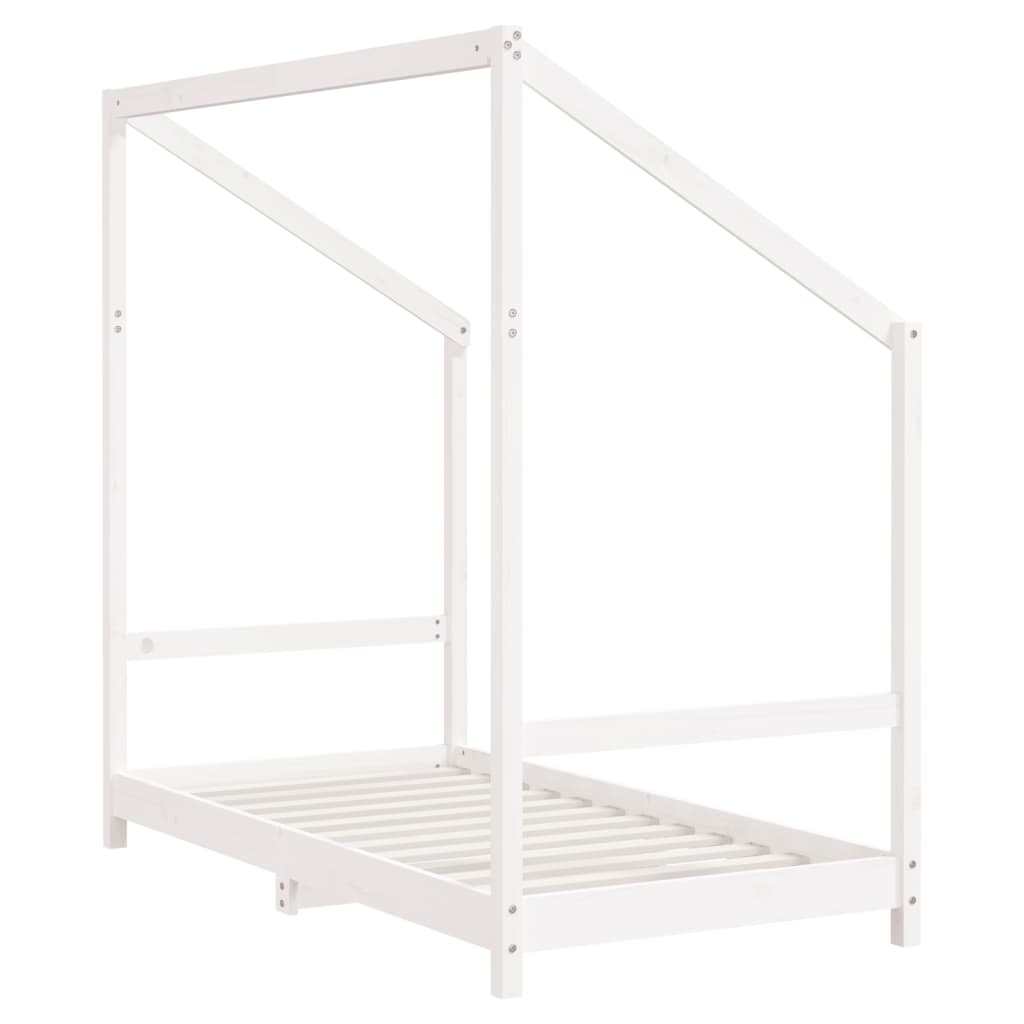 Giroletto per Bambini Bianco 80x160cm in Legno Massello di Pino - homemem39