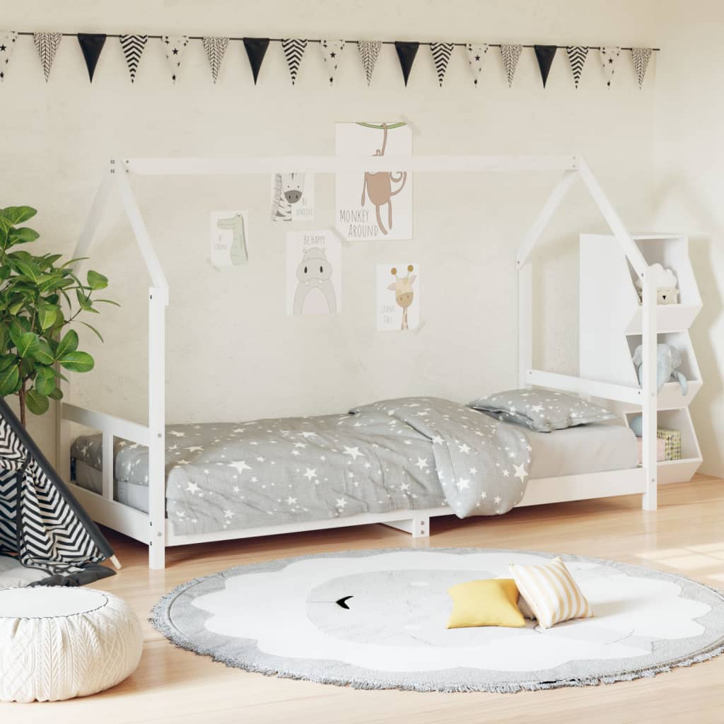 Giroletto per Bambini Bianco 80x200cm in Legno Massello di Pino - homemem39