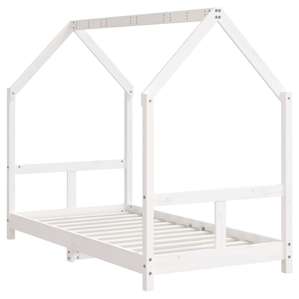 Giroletto per Bambini Bianco 80x160cm in Legno Massello di Pino - homemem39