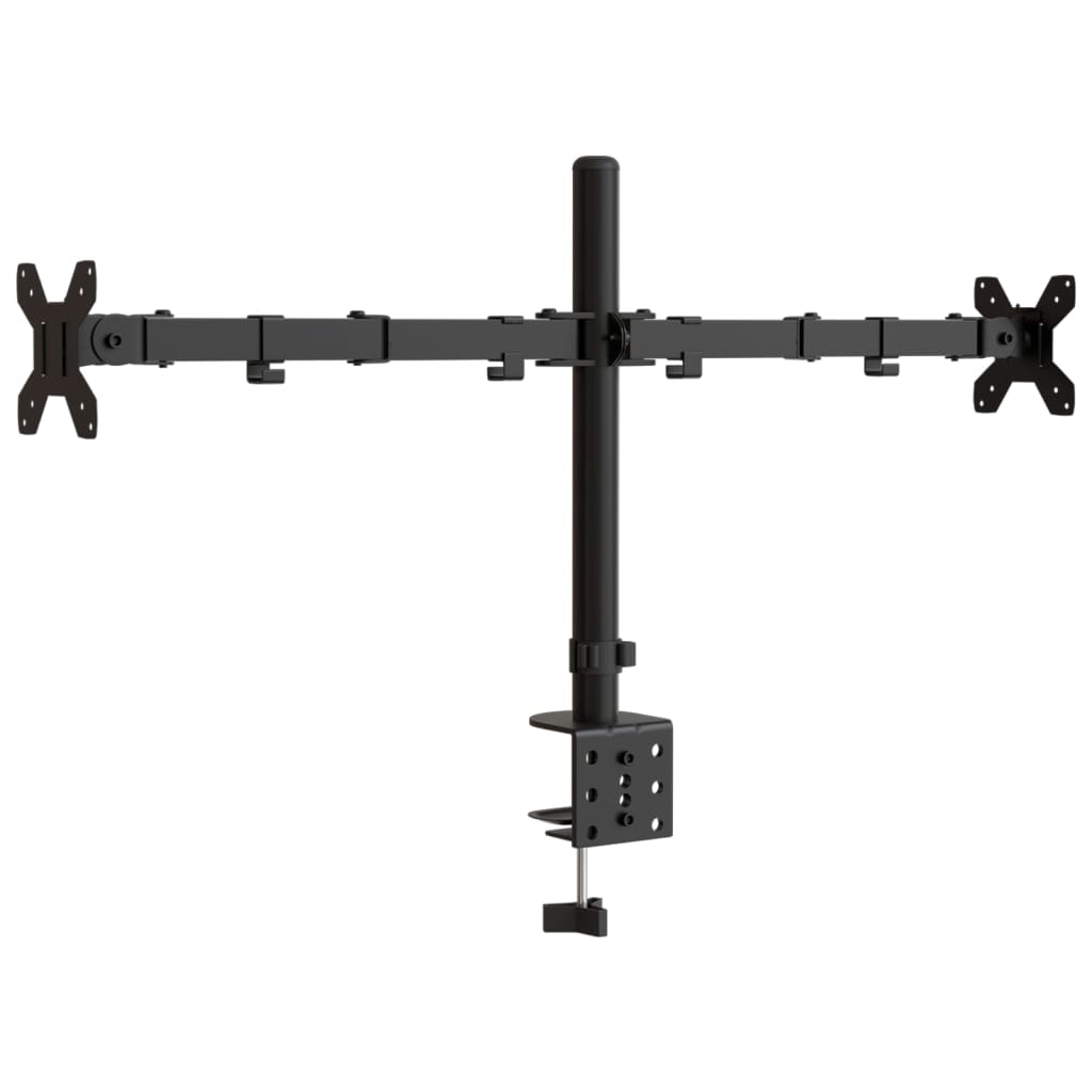 Supporto per Monitor Doppio in Acciaio Nero VESA 75/100 mm - homemem39