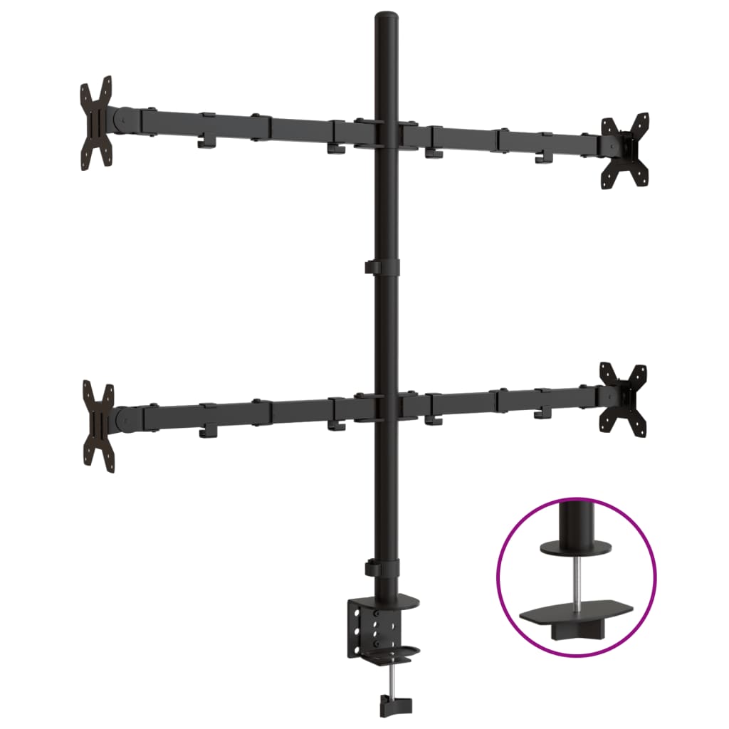 Supporto per Monitor in Acciaio Nero VESA 75/100 mm - homemem39