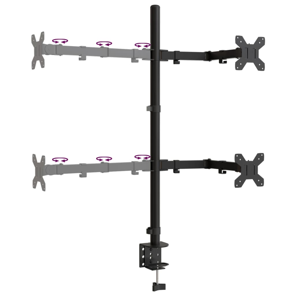 Supporto per Monitor in Acciaio Nero VESA 75/100 mm - homemem39