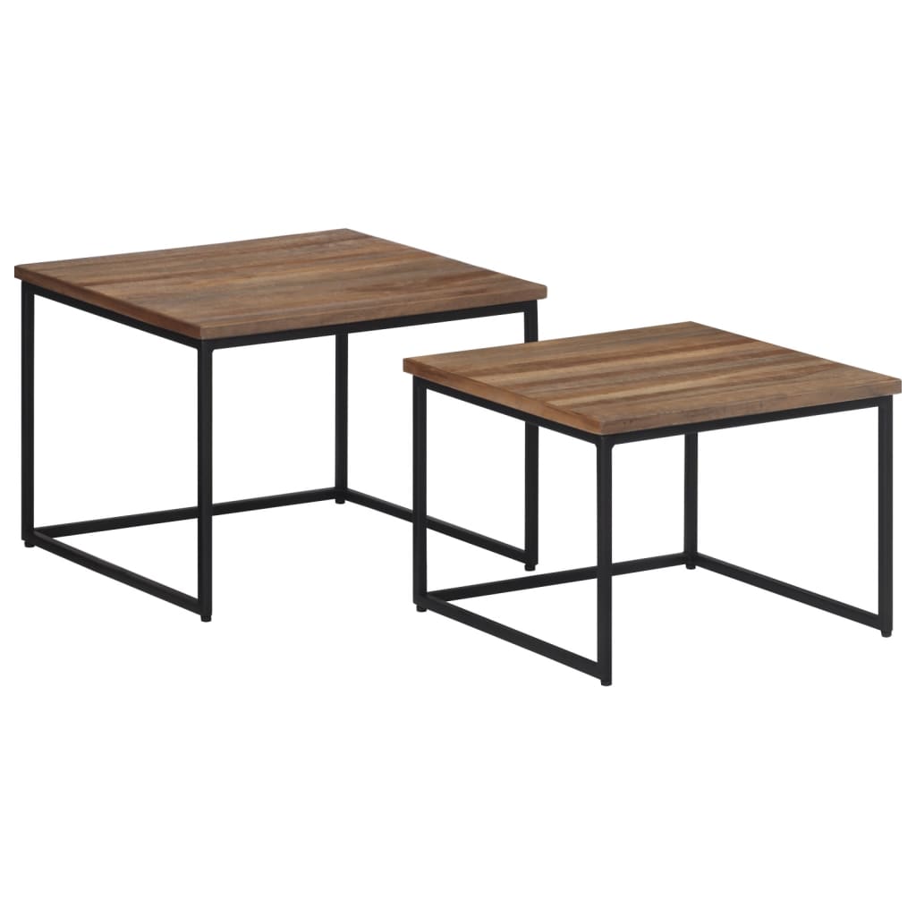 Tavolini a Incastro 2 pz in Legno Massello di Teak | homemem39