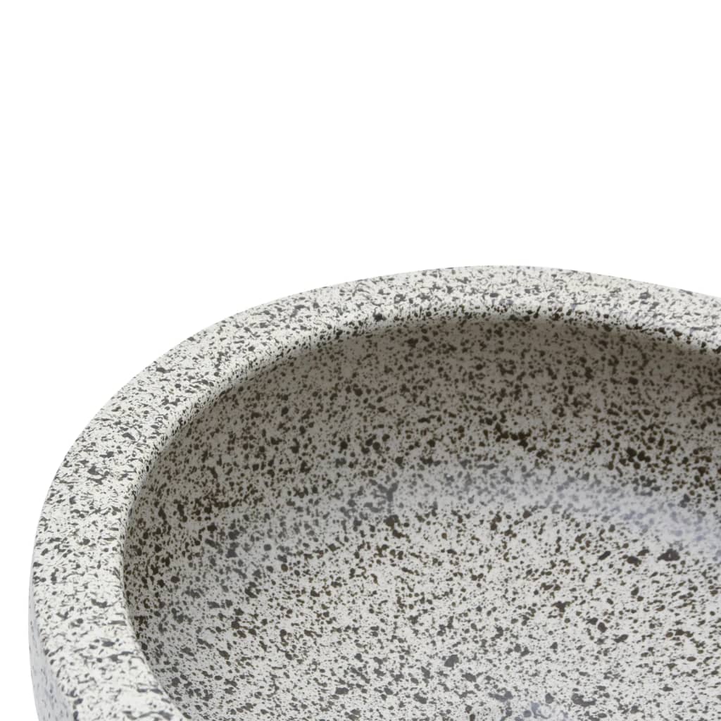 Lavabo da Appoggio Grigio Rotondo Φ41x14 cm Ceramica - homemem39
