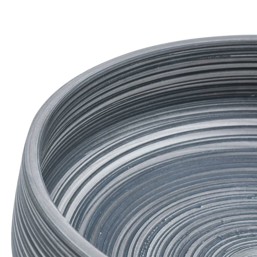 Lavabo da Appoggio Grigio Rotondo Φ41x14 cm Ceramica - homemem39