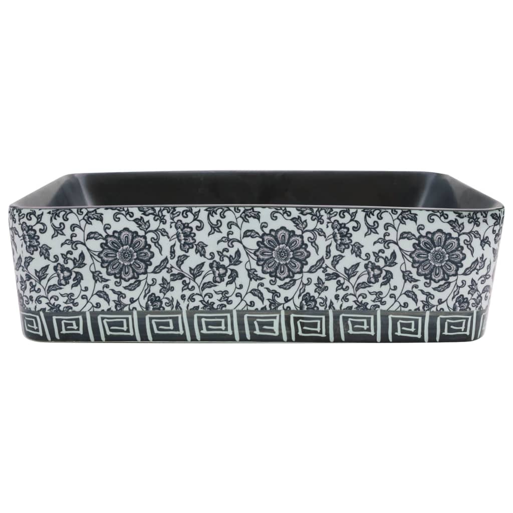 Lavabo Appoggio Nero e Blu Rettangolare 46x35,5x13 cm Ceramica - homemem39