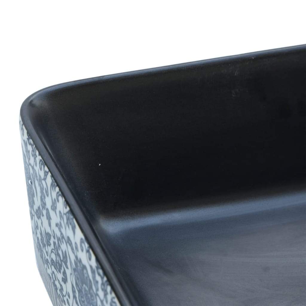Lavabo Appoggio Nero e Blu Rettangolare 46x35,5x13 cm Ceramica - homemem39