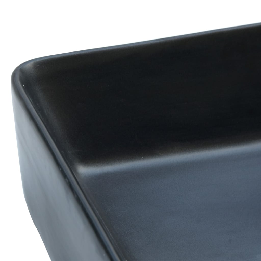 Lavabo da Appoggio Nero Rettangolare 46x35,5x13 cm Ceramica - homemem39