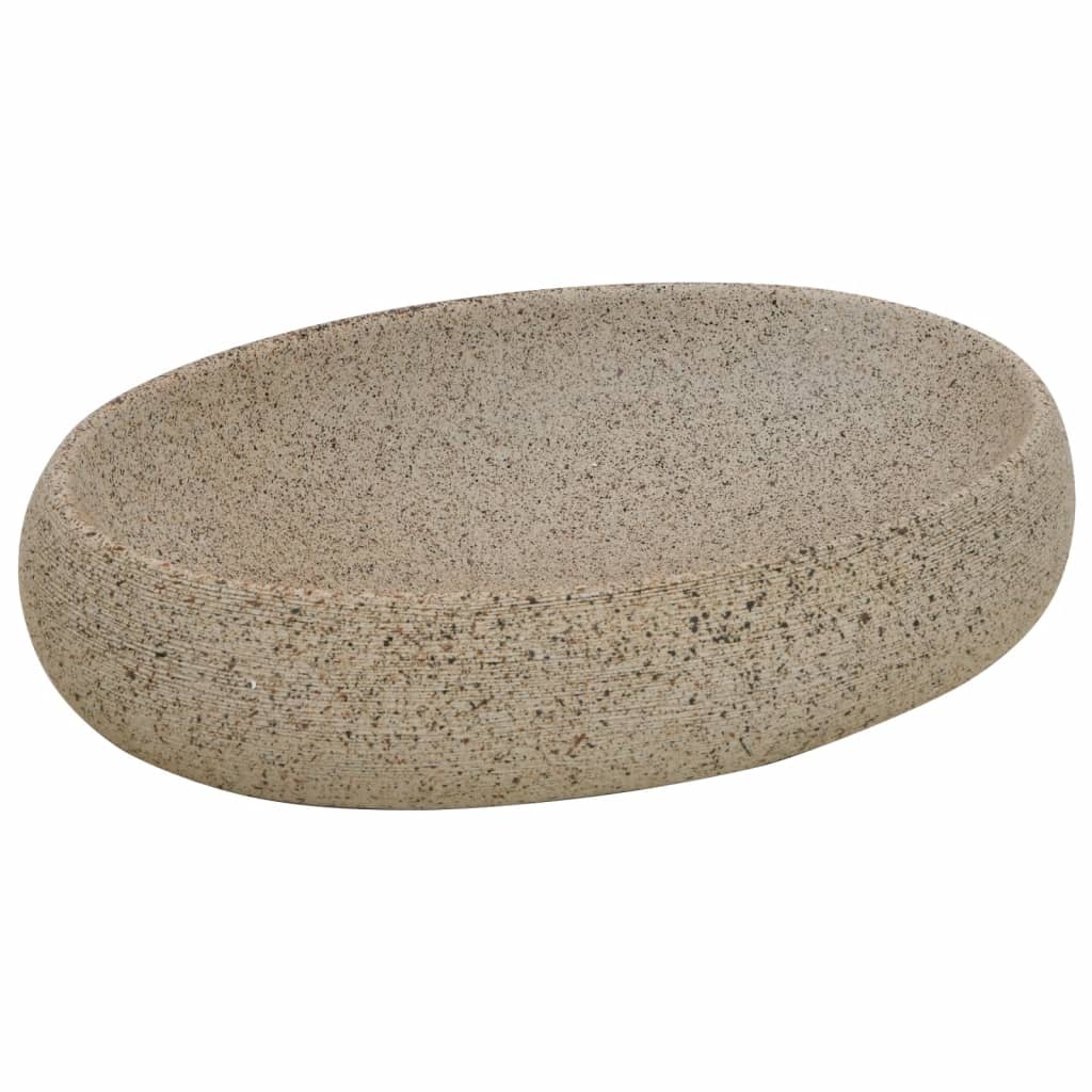 Lavabo da Appoggio Sabbia Ovale 59x40x15 cm Ceramica - homemem39