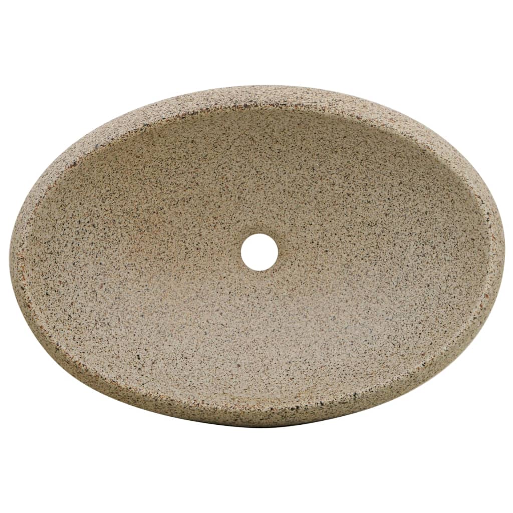 Lavabo da Appoggio Sabbia Ovale 59x40x15 cm Ceramica - homemem39