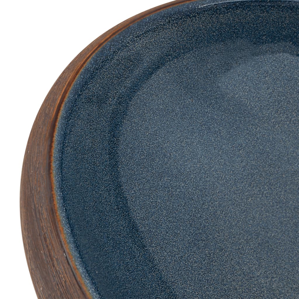 Lavabo da Appoggio Marrone e Blu Ovale 59x40x15 cm Ceramica - homemem39