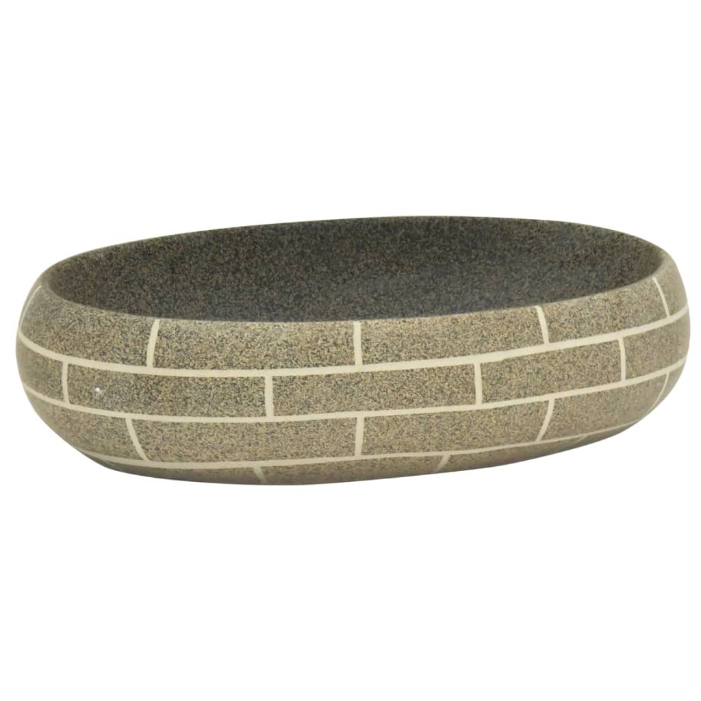 Lavabo da Appoggio Multicolore Ovale 59x40x15 cm Ceramica - homemem39