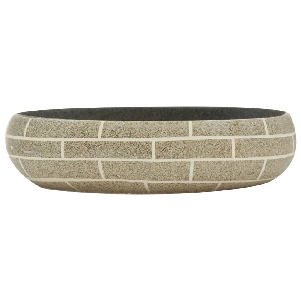 Lavabo da Appoggio Multicolore Ovale 59x40x15 cm Ceramica - homemem39
