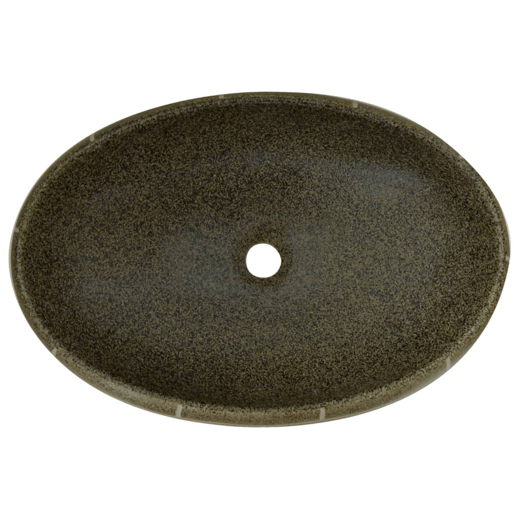 Lavabo da Appoggio Multicolore Ovale 59x40x15 cm Ceramica - homemem39