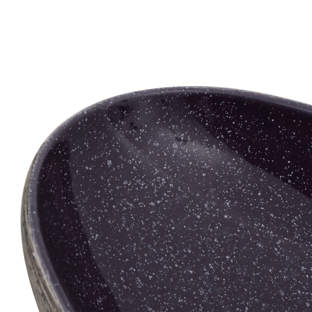 Lavabo da Appoggio Viola e Grigio Ovale 59x40x14 cm Ceramica - homemem39