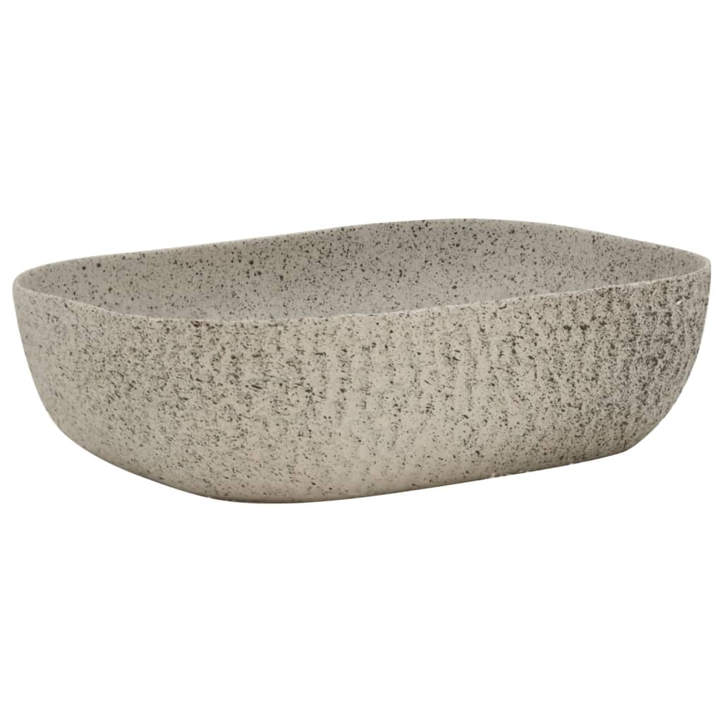 Lavabo da Appoggio Grigio Rettangolare 48x37,5x13,5 cm Ceramica - homemem39