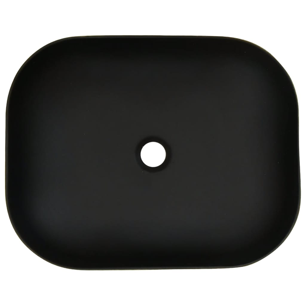 Lavabo Appoggio Grigio Nero Rettangolare 48x37,5x13,5 Ceramica - homemem39