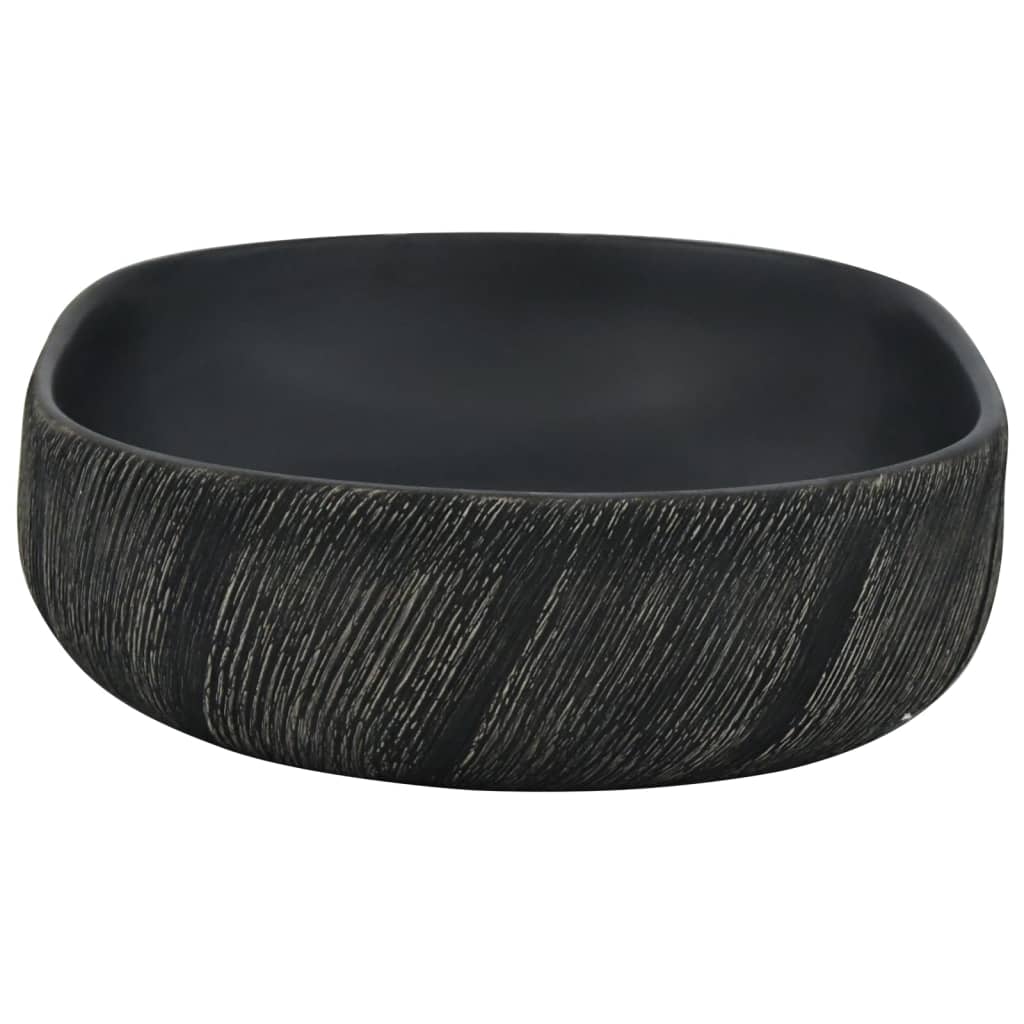 Lavabo da Appoggio Nero Ovale 59x40x14 cm Ceramica - homemem39