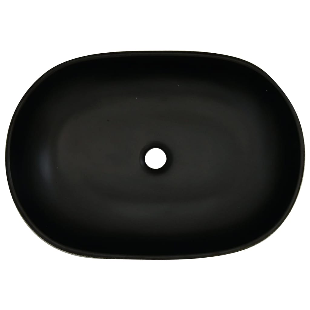 Lavabo da Appoggio Nero Ovale 59x40x14 cm Ceramica - homemem39