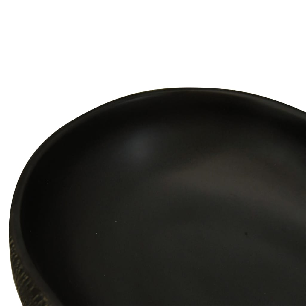 Lavabo da Appoggio Nero Ovale 59x40x14 cm Ceramica - homemem39