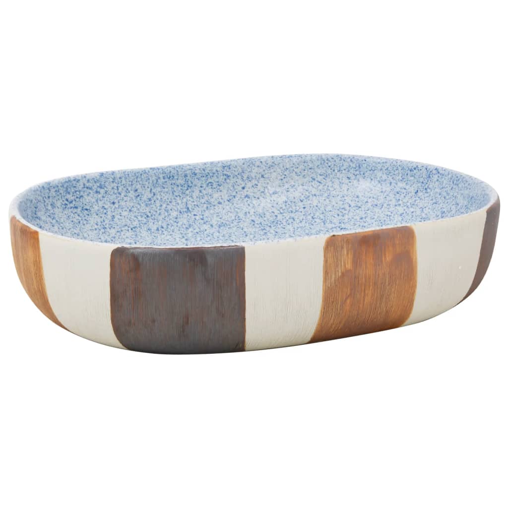 Lavabo da Appoggio Multicolore Ovale 59x40x14 cm Ceramica - homemem39