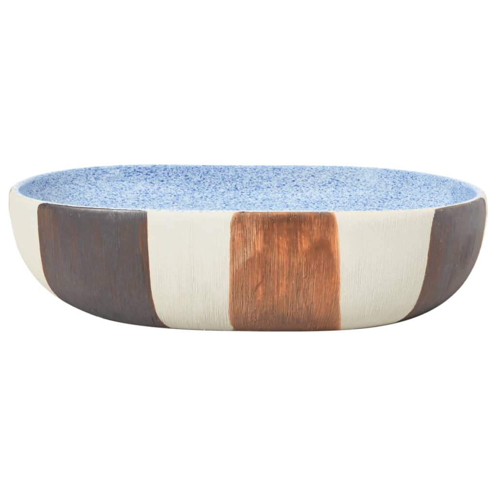 Lavabo da Appoggio Multicolore Ovale 59x40x14 cm Ceramica - homemem39