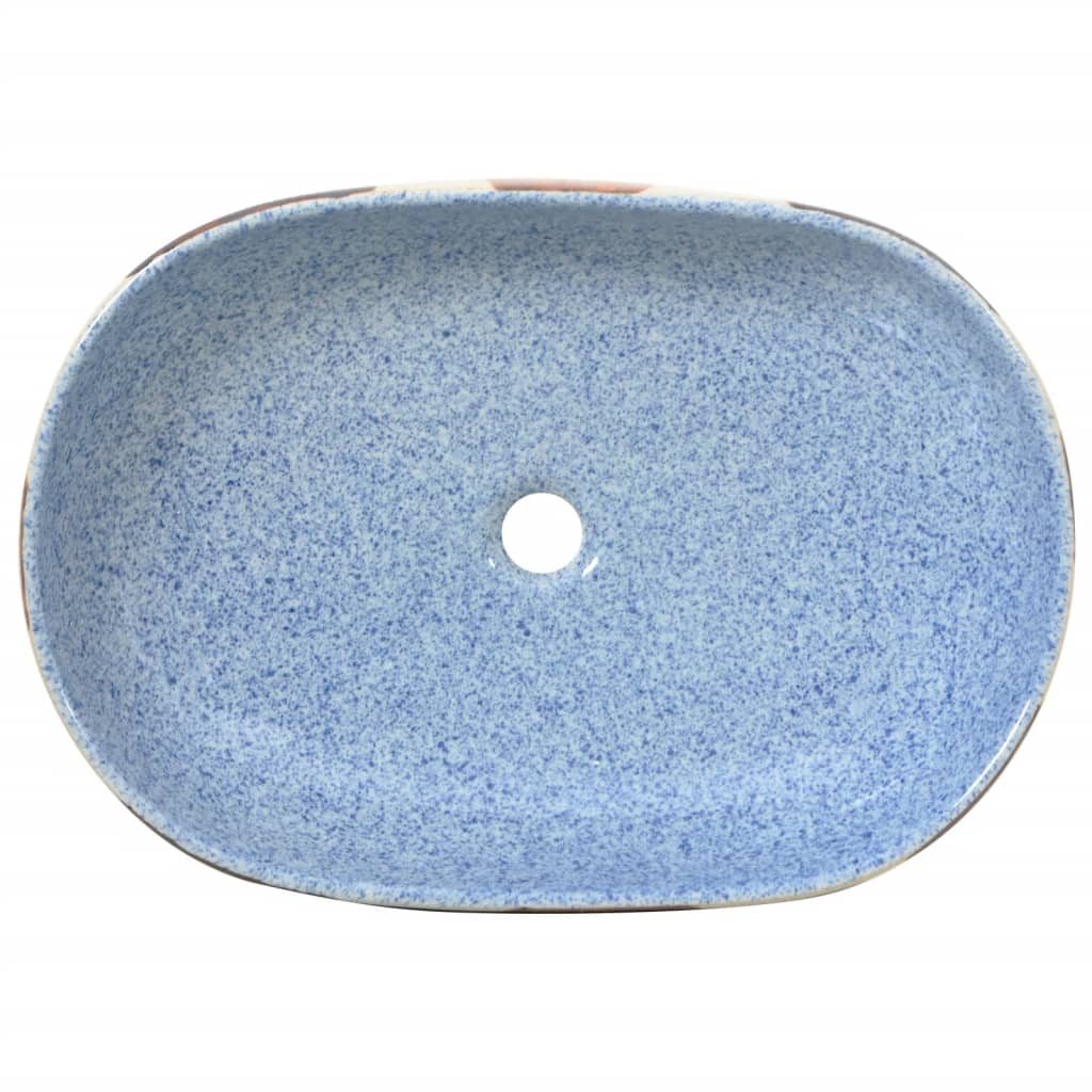 Lavabo da Appoggio Multicolore Ovale 59x40x14 cm Ceramica - homemem39