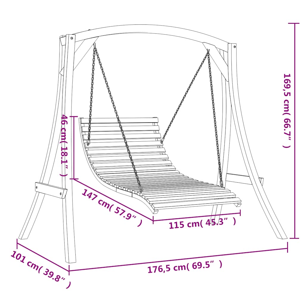 Letto a Dondolo in Legno Massello di Abete con Finitura in teak | homemem39