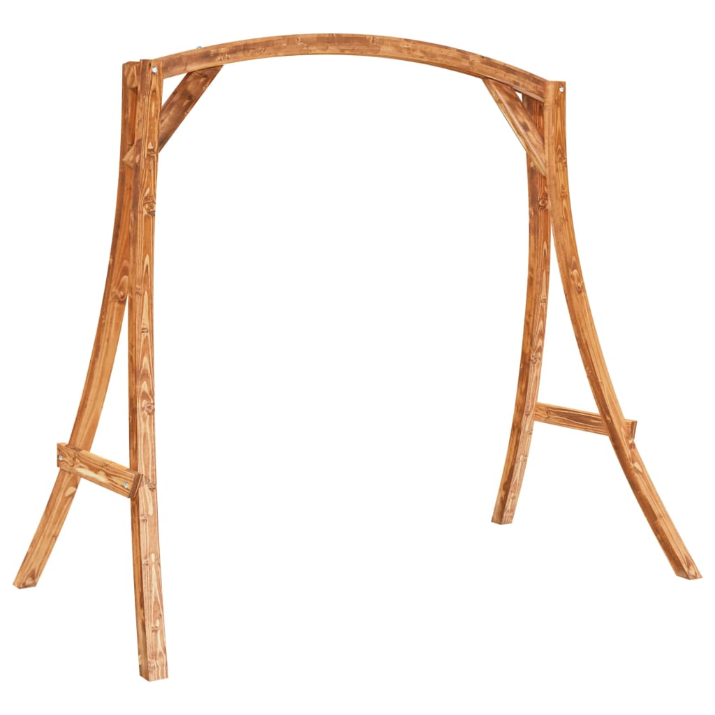 Panca a Dondolo in Legno Massello di Abete con Finitura in Teak - homemem39