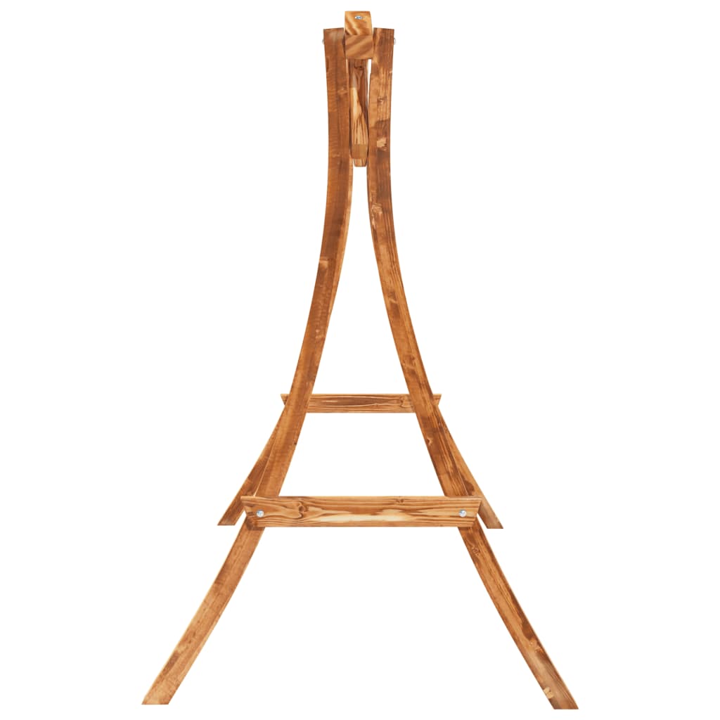 Panca a Dondolo in Legno Massello di Abete con Finitura in Teak - homemem39