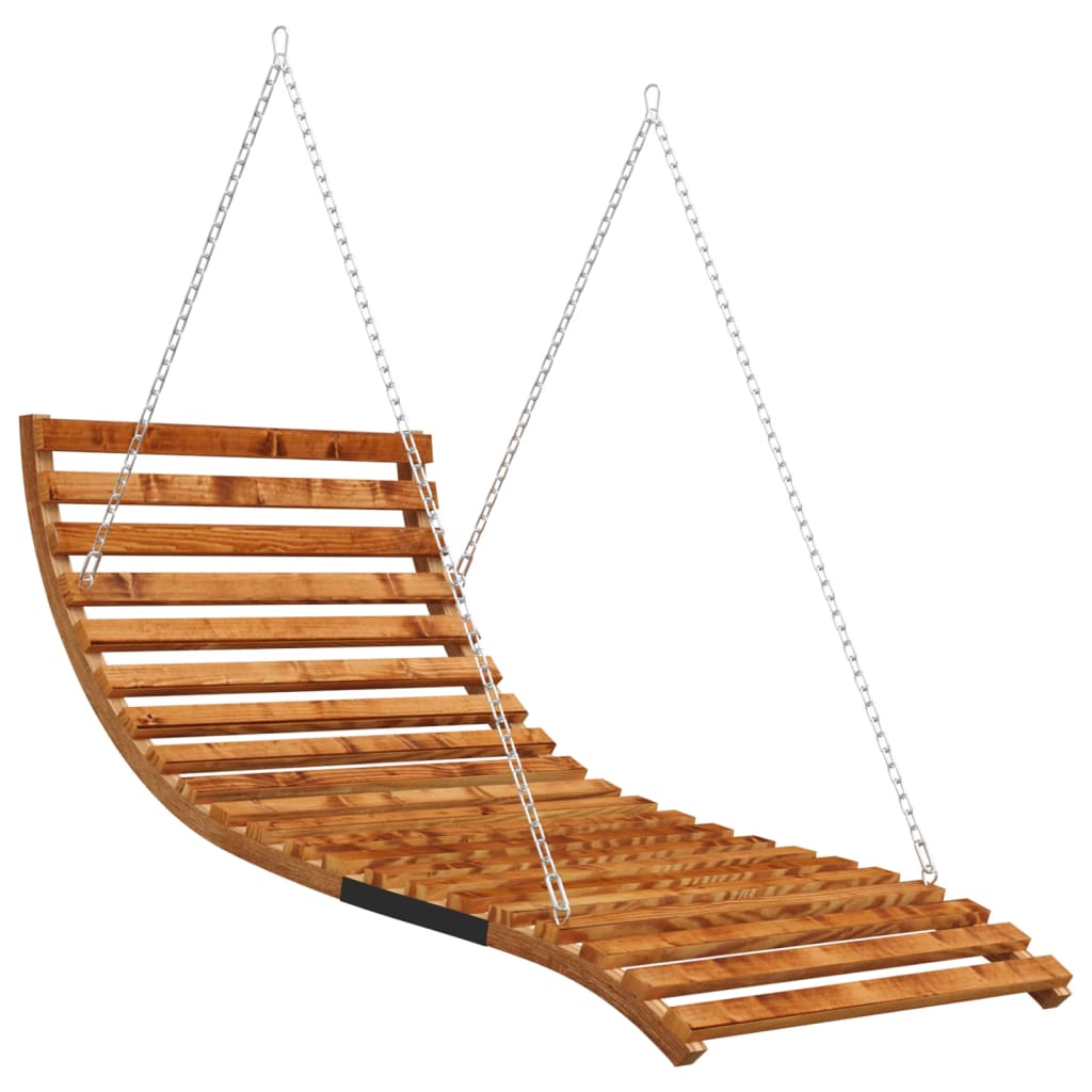 Letto a Dondolo con Tetto Massello di Abete Finitura in Teak - homemem39
