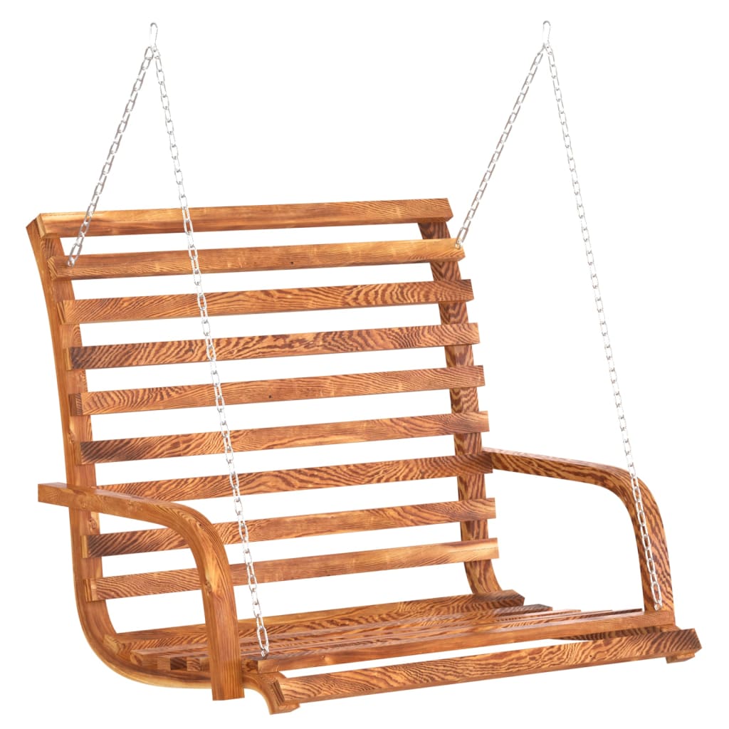 Panca a Dondolo con Tetto Massello di Abete Finitura in Teak - homemem39
