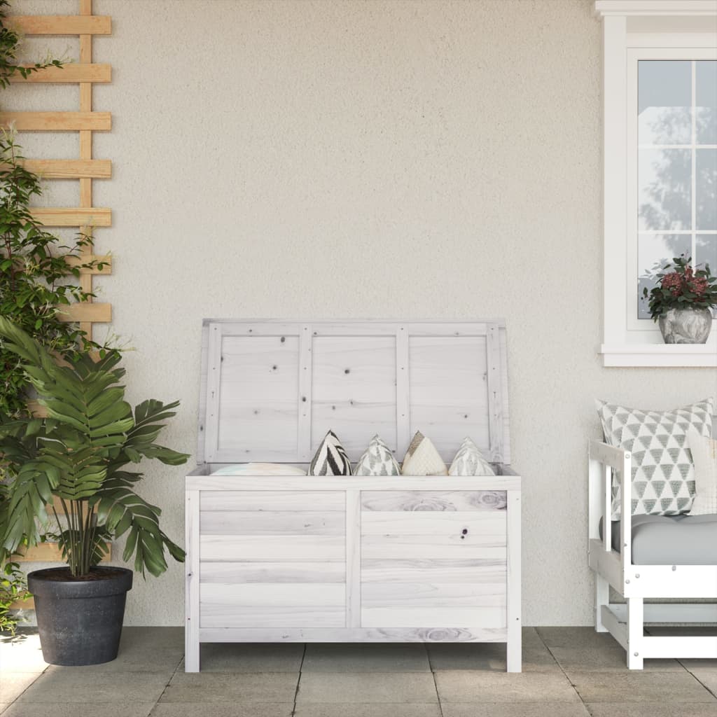 Contenitore Giardino Bianco 99x49,5x58,5cm Legno Massello Abete - homemem39