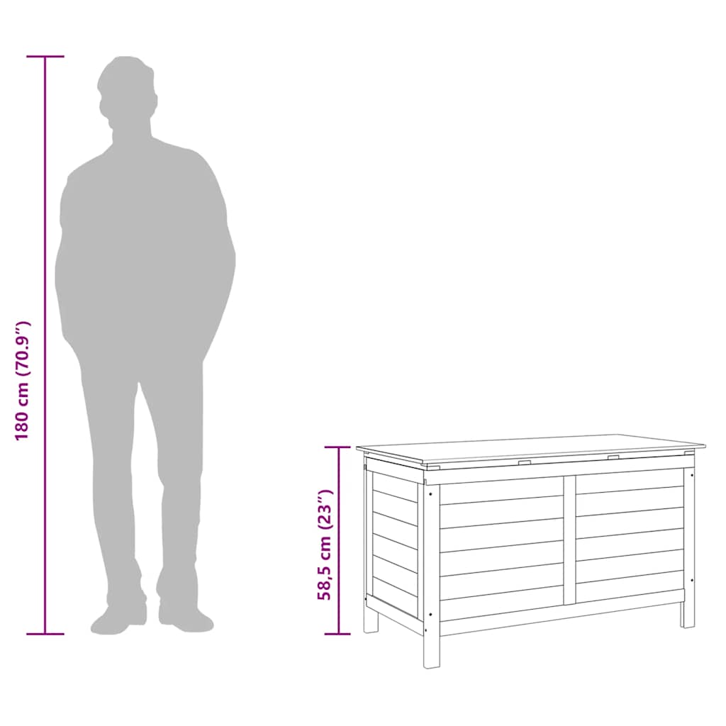 Contenitore da Giardino Antracite 99x49,5x58,5cm Massello Abete - homemem39