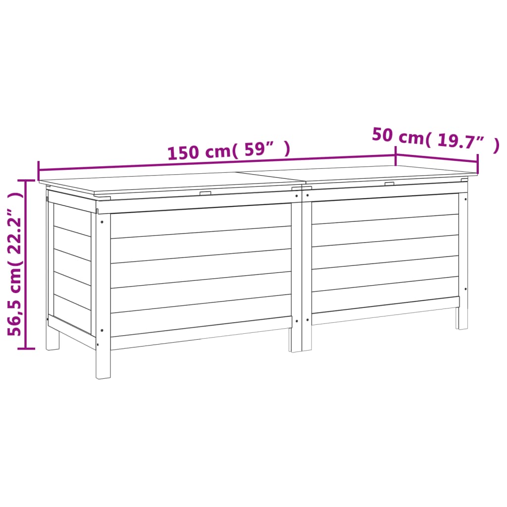 Contenitore Giardino Bianco 150x50x56,5 cm Legno Massello Abete - homemem39