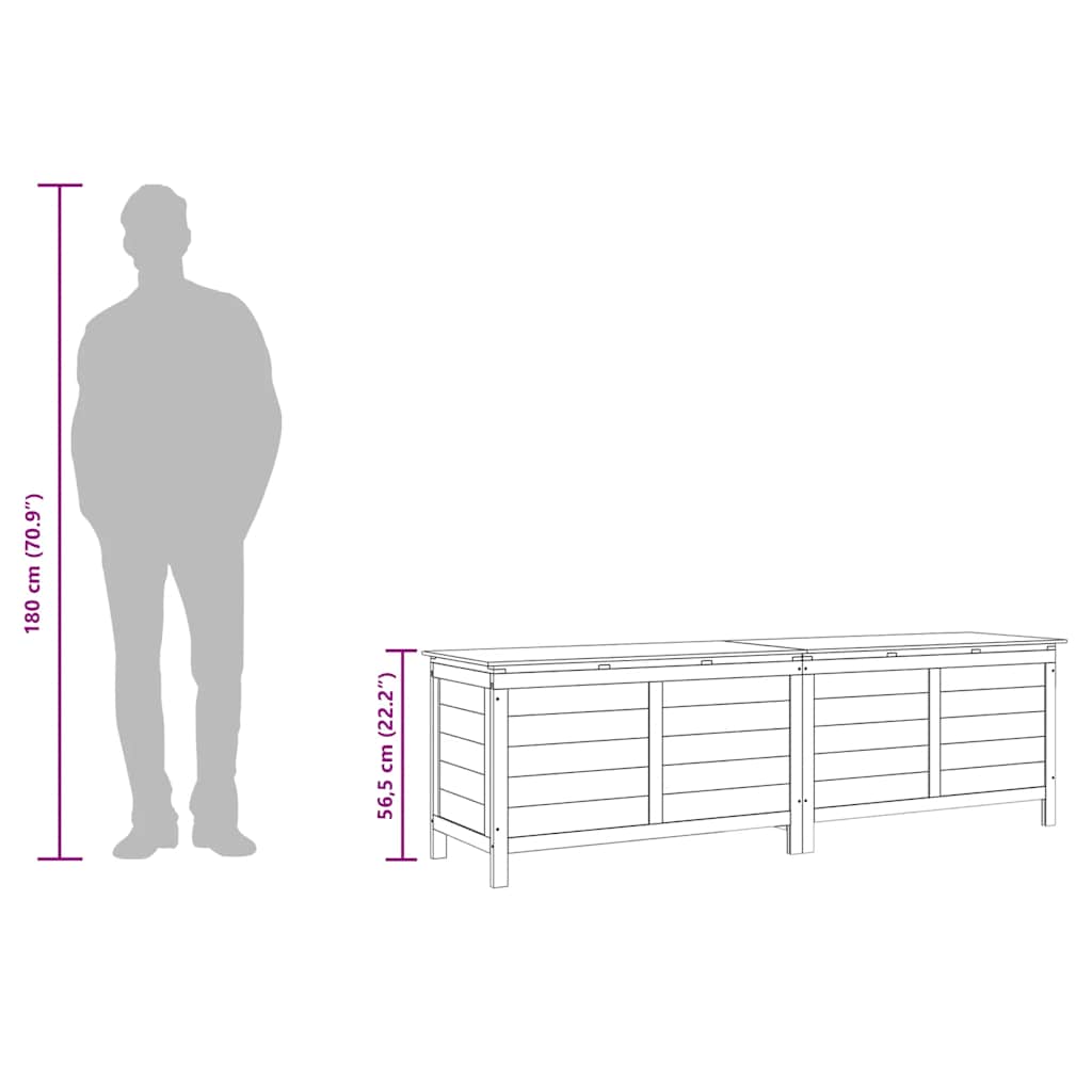 Contenitore da Giardino Bianco 198,5x50x56,5 cm Massello Abete - homemem39