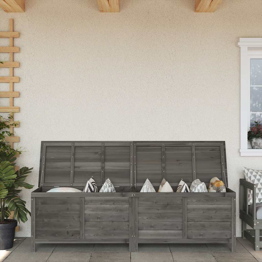 Contenitore Giardino Antracite 198,5x50x56,5 cm Massello Abete - homemem39