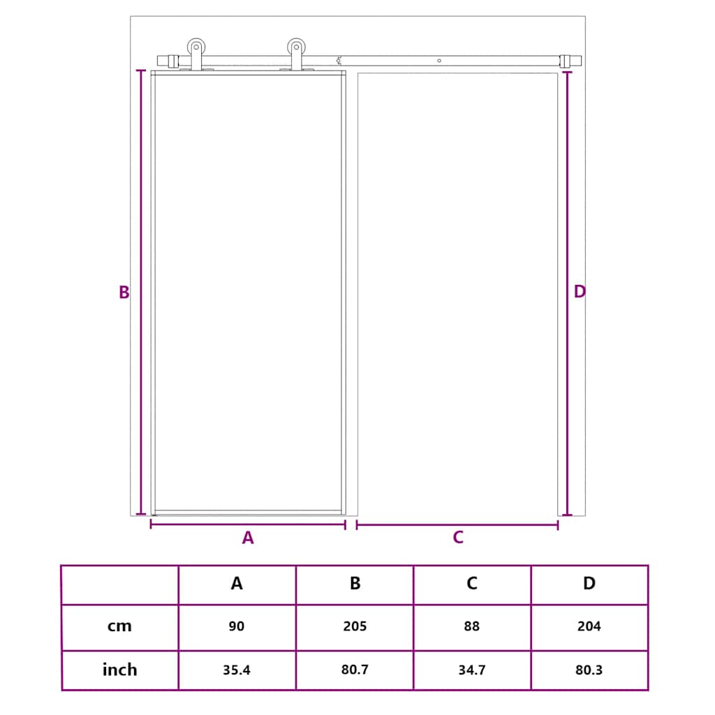 Porta Scorrevole Dorata 90x205 Vetro Trasparente ESG Alluminio | homemem39